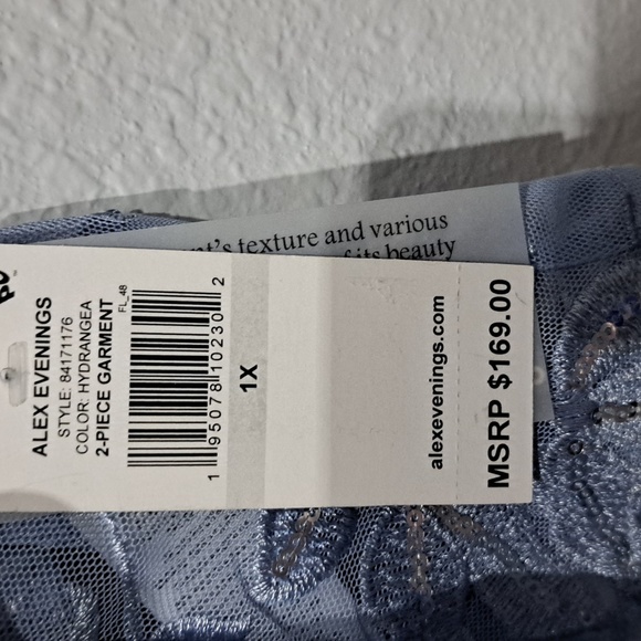 Alex Evenings Plus Size 3/4 Sleeve Embroidered Twinset - Picture 11 of 14